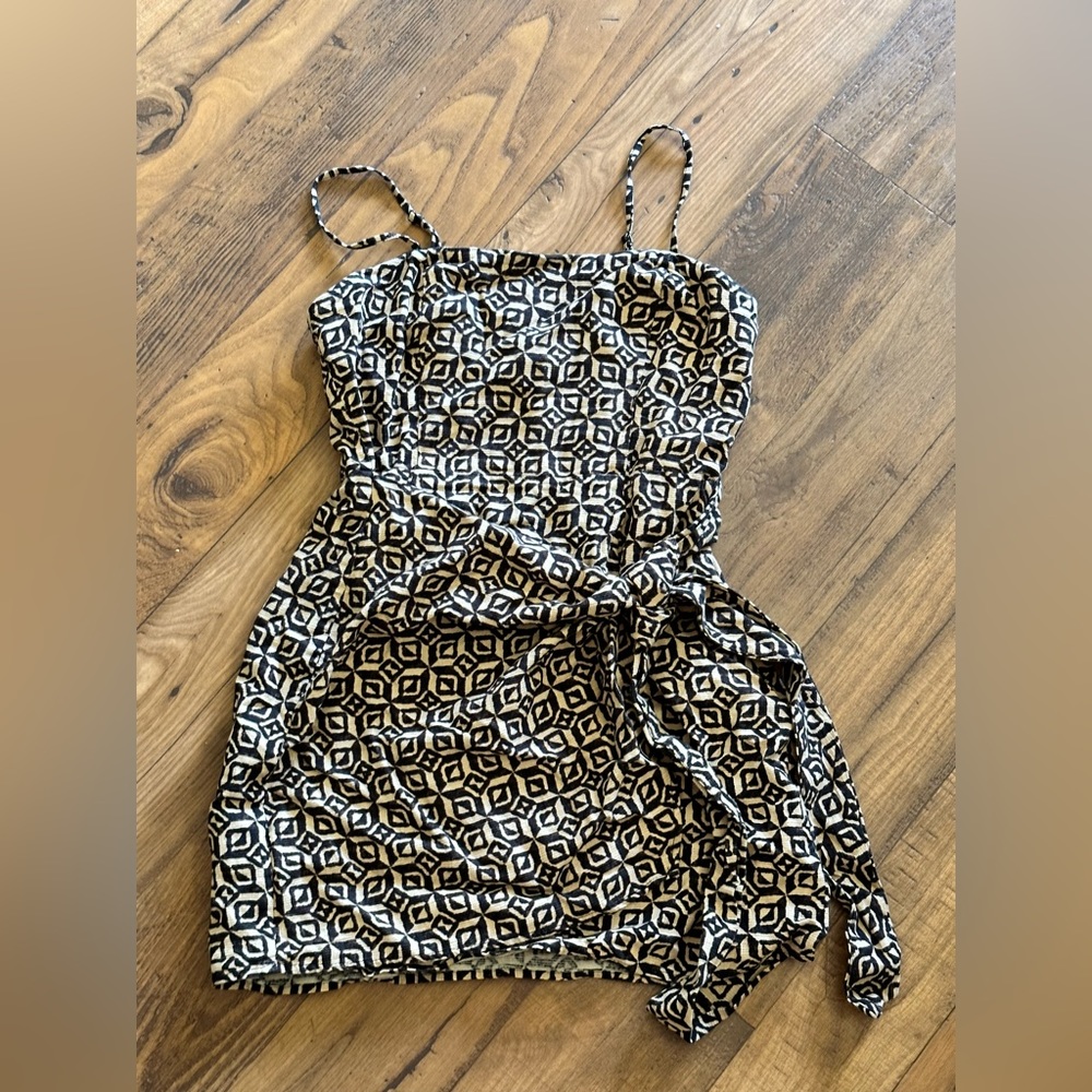 Urban Outfitters wrap tie front minidress with removable/ adjustable straps